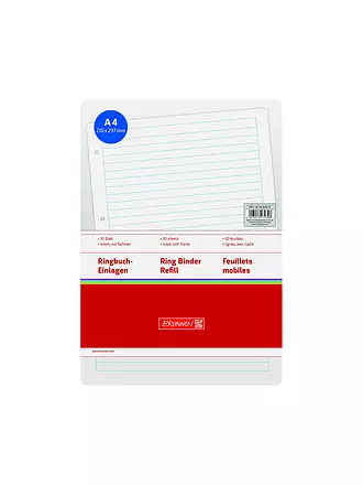 BRUNNEN VERLAG | Recharges pour classeur à anneaux, lignées, 50 feuilles avec cadre | 